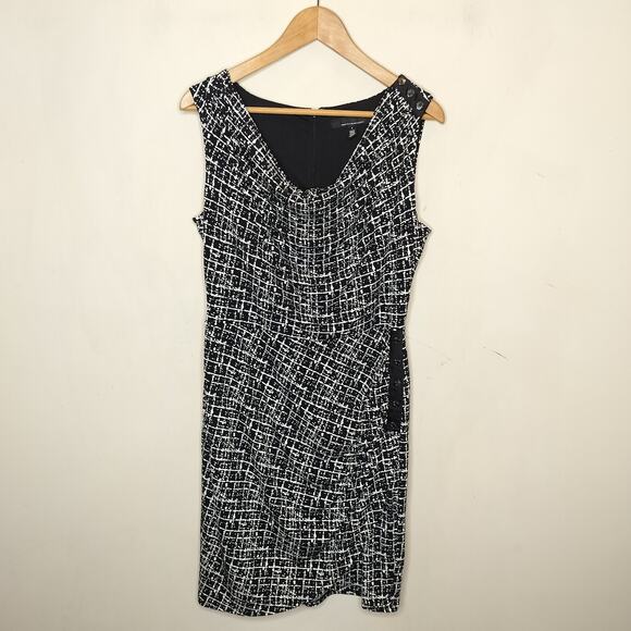 White House Black Market Dress Geometric Faux Wrap Stretch - Picture 1 of 12